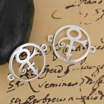 Doreen Cutie de Zinc din Aliaj pe bază de Prințul Simbol Conectori de Argint Rotunde de Culoare Accesorii de Moda de 30 mm(1 1/8