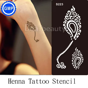 6pcs/lot Stencil Tatuaj Temporar foi de tatuaj cu Henna inserați codul reutilizabil Șablon profesional new glitter materiale pentru Pictura