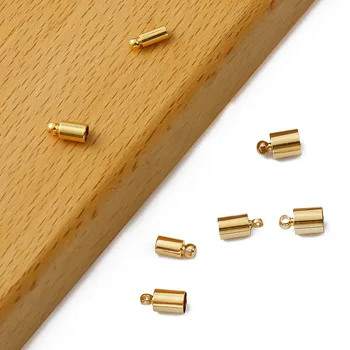 4buc 3 4 5 6mm Placat cu Aur de 18K Cupru Capace de Sertizare din Piele de Cablu de Sârmă de Metal Capac Crimps Cleme pentru Bijuterii DIY Face