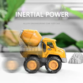 Jucărie pentru copii mini masina de aliaj de inginerie vehicul excavator camion mixer de ciment cisternă crane model de jucărie pentru copii cadouri Imagine 2