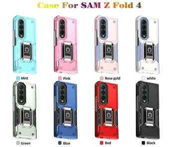 Disipare a căldurii Caz pentru Samsung Z 4 Ori Masina Inel Stand Suport Pliante Armura Telefon rezistent la Socuri Cover pentru Galaxy ZFOLD4 Zfold 4 Imagine 2