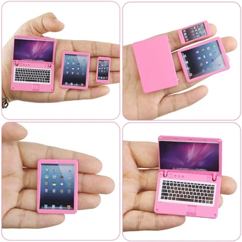 Mini Laptop, Ipad, Mobil 1:12 Mobilier casă de Păpuși, Accesorii Metalice Material Comprimat Jucării Pentru BJD,Blythe,Barbie Papusa Accesorii Imagine 2