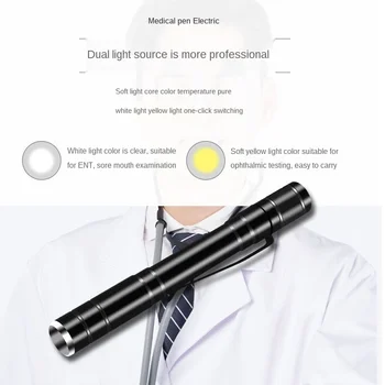 Mini Medicale Lanterna Percuție Ciocan Elev Pen Asistenta Medicului Pix Clip Portabil Oftalmologie Orl Orală Lampa Imagine 2