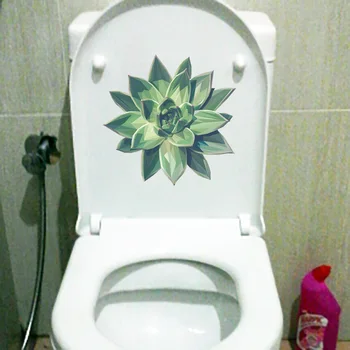 ZTTZDY 24.4 X 24.2 CM Verde Cărnos Creative de Toaletă, LAVOAR Decor Acasă de Moda Living Autocolant Perete T6-0045 Imagine 2