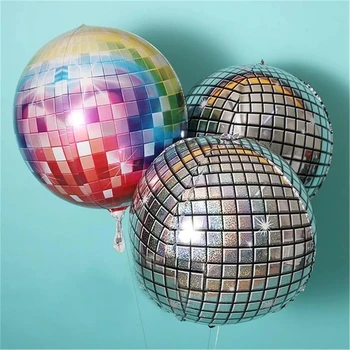 5pcs 22inch 4D Disco Metalic Baloane cu Laser Balon de Folie Decor Nunta ' 80 ' 90 Retro Partidul Popular Decor Rock and Roll Arata Imagine 2