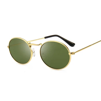 2020 Oval ochelari de Soare Retro Femeie bărbat Design de Brand Oglindă Ochelari de Soare Pentru Femei bărbați Rotund Epocă de Lux Oculos Gafas De Sol Imagine 2