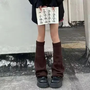 Harajuku Drăguț Ars Tricot Încălzit De Picior Japoneze Elev De Mult Alb Jk Spice Kawaii Lolita Picior Acoperi Fete De Moda Vițel Ghetre Imagine 2