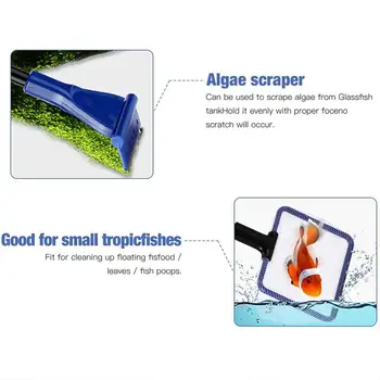 5-în-1 Kit de Curățare de Curățare Perie Cu Mâner Lung Instrumente de Curățare Ideal Pentru Curatare Acvarii acvarii Accesorii Imagine 2