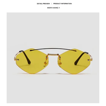 DDDLONG Moda Retro fără ramă de ochelari de Soare Femei Bărbați Ochelari de Soare Clasic Vintage UV400 în aer liber D142 Imagine 2