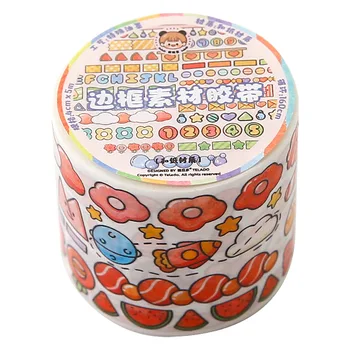 4cm*5m pline de culoare de Frontieră Bandă Washi Decorative Scrapbooking Autocolant Eticheta Desene animate Fete de Mascare Bandă de Papetărie, Rechizite Școlare Imagine 2