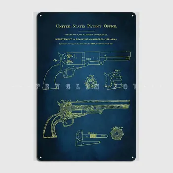 4 1850 Revolver Colt Pate Placa De Metal Poster Cinema Garaj Pestera Pub Decor De Perete Personalizate Tin Semn Poster Imagine 2