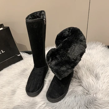 Cizme de iarna pentru femei piele Blana cizme de Zapada pentru femei de Înaltă calitate Australia Cizme Cizme de Iarna pentru femei Cald genunchi ridicat pantofi Imagine 2