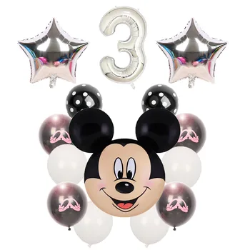 1set mickey mouse minnie petrecere de ziua decor baloane copil de dus 40inch Folie Numărul de Balon Polka Dot Globos Imagine 2