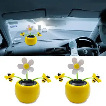 Plastic Creative Energie Solara Floare Masina Ornament Flip Flap Oală Leagăn De Copii Mașini De Jucărie Decor Interior Pentru Cadou Imagine 2