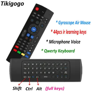 TK3 2.4 G Giroscop Air Mouse Keyboard 44 IR de Învățare taste Microfon de Voce pentru Android Smart TV Box PK MX3 control de la Distanță Imagine 2