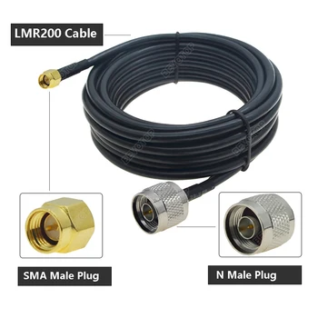 LMR-200 N Plug de sex Masculin să-SMA Conector de Cablu Pigtail LMR200 50 Ohm Pierderi Reduse Cablu 3G 4G LTE Adaptor Antenă Jumper 20CM-25M Imagine 2