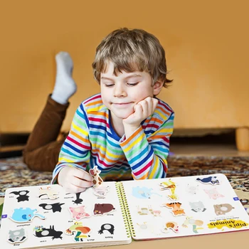 Copilul Ocupat Carti Montessori Copilul Carte de Copii mici Cam de Crocodil Ocupat Carte 0-6 Timpurie pentru Copii de Învățământ Distractiv DIY Autocolant Jucarii Imagine 2