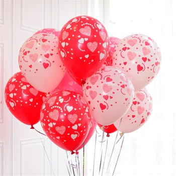 50pcs/lot de 12 inch Imprimate Full Inima de Latex, Baloane Nunta de Înaltă Calitate Căsătorească cu Valentine Decor Baloane Petrecere Consumabile Imagine 2