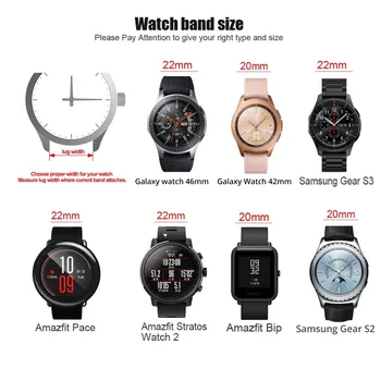 Banda din Oțel inoxidabil Pentru Samsung Galaxy Watch 42 46mm active 2 40mm/44mm curea de metal Gear galaxy S3 Pentru Amazfit Bip GTR curele Imagine 2