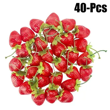 40 Buc Realiste Artificială de Căpșuni Creative Home Decor Realist Artificiale Fructe DIY Fals Căpșuni Decor Consumabile Imagine 2