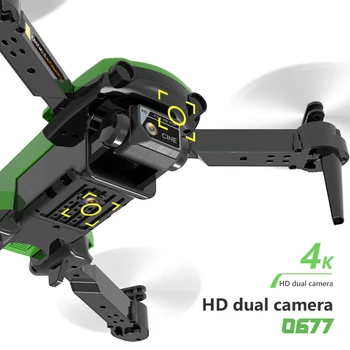 CONUSEA 0677 RC Drone Mini Dron 4k Drone cu camera Dublă HD Obstacol Evita Fluxul Optic fpv wifi Quadcopter control de la distanță Jucărie Imagine 2