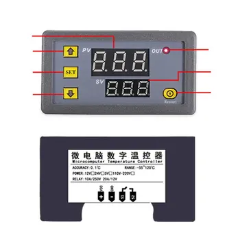 W3230 Controler de Temperatura Termostat Dual LED Digital Regulator de Temperatură Detector de Temperatură Contor de Căldură a Răcitorului de Imagine 2