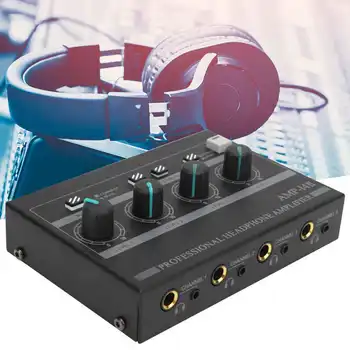 AMP-14 4-Canal Amplificator pentru Căști Stereo Compact Amplificator pentru Căști cu RCA/6.35 mm/3,5 mm de Intrare de Control al Volumului Imagine 2