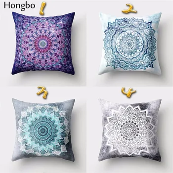 Hongbo 1 Buc Datura față de Pernă Decor Mandala Imprimate față de Pernă față de Pernă pentru Dormitor, Canapea Scaun Auto Scaun Decor Imagine 2
