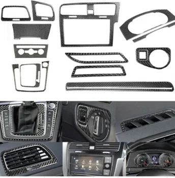 15 buc volan pe Dreapta Fibra de Carbon Interior Complet tabloul de Bord Capac pentru VW Golf 7 GTI MK7-2019 Imagine 2