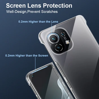Ultra Subtire Fara rama Caz Clar de Telefon Pentru Xiaomi Mi 11 12 Ultra 10T Lite 10Pro Acoperire Pentru Redmi Nota 10 Pro Transparent Subțire de Caz Imagine 2