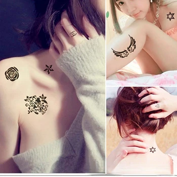 Stencil Tatuaj temporar pentru Decorarea Desen Pictura Floare Săgeată Scrisoare Tatuaj Body Art Consumabile Transfer Tatuaj Sclipici Imagine 2