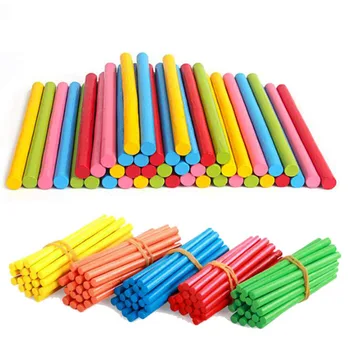 100buc Colorate Bambus Bastoane de Numărare Matematică Montessori Didactice de Numărare Tija de Copii Preșcolari de Învățare la Matematică Jucărie Imagine 2