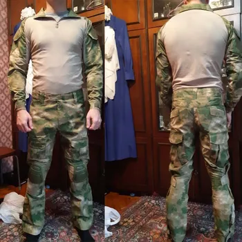 Tactic Pantaloni Haine Militare de Camuflaj Multi-Buzunare Camo Pantaloni în aer liber Airsoft Vanatoare Drumetii Armata Pantaloni Barbati cu genunchiere 8XL Imagine 2