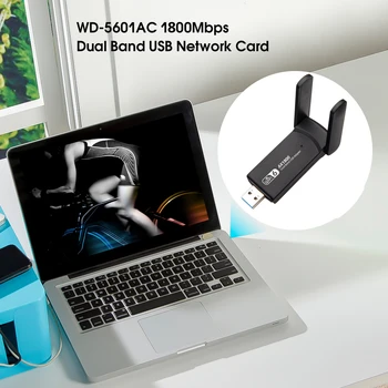 1800Mbps Wifi 6 Adaptor Wireless Dual Band WiFi Dongle USB 3.0, placa de Retea 2.4 G 5Ghz Pentru Windows 7 10 11 pentru PC, Laptop 1200Mbps Imagine 2