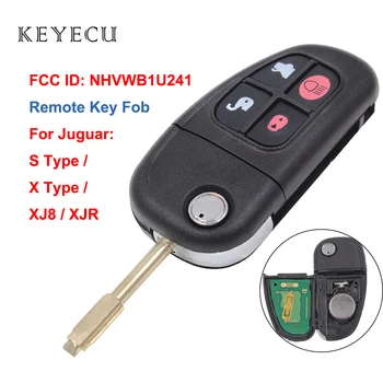 Keyecu Telecomanda Auto breloc Cu 4 Butoane 315MHz/433MHZ 4D60 pentru Jaguar X S tip XJ8 XJR NHVWB1U241, CWTWB1U243 Imagine 2