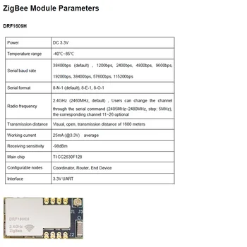 CC2630 DRF1609H UART Port Serial Pentru Zigbee Module de Emisie-recepție Wireless 2.4 ghz Max 1600meters Imagine 2