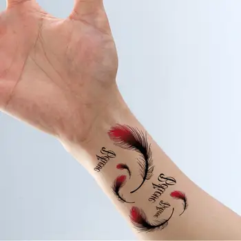 Pentru Femei Autocolant Tatuaj Tatuaj Cadou 3D Temporar rezistent la apa Temporar Autocolant Tatuaj Body Art Tatuaje Fluture Floare Trandafir Fea Imagine 2