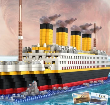 1860PCS Titanic Navă de Croazieră Model Micro Blocuri de Constructii pentru Copii Jucării DIY Barca Diamant Cărămizi Kit Educativ Jucarie Cadou pentru Copii Imagine 2