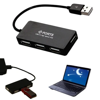 4 Porturi HUB USB 2.0 de Mare Viteză Multi-Cablu Splitter Cablu de Sârmă Extinderea Hub pentru PC, Laptop Adaptor Converter pentru Windows/Mac OS Imagine 2