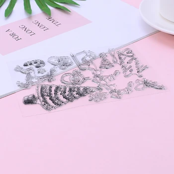 Crăciun Silicon Transparent Clar Timbre pentru Scrapbooking DIY Hârtie Card Cadou Y98A Imagine 2