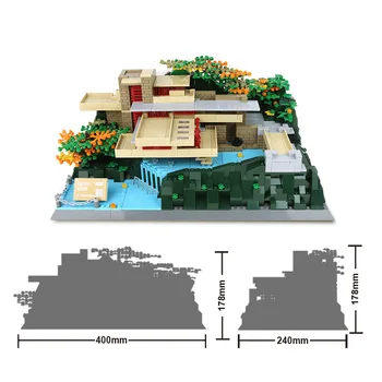 Arhitectura orasului Scena Casa Fallingwater Blocuri 1220pcs Model Cărămizi de Jucărie de Învățământ pentru Copii 5232 Imagine 2