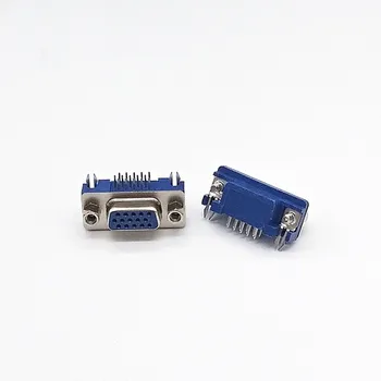 5pcs DB15 DR15 3Rows Albastru Port Paralel 15 Pin D-Sub Feminin 15pin PCB 90 de Grade Conector DB15 Priză Mufă VGA Adapter Imagine 2