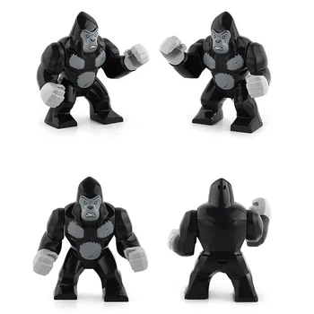 1BUC Mari Blocuri de Rechin Tigru, Ghepard Gorilla DIY Model de Clădire Scena Animal Accesorii Caramida Copii Jucărie Cadou Imagine 2