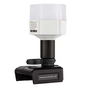 Lampa LED Pentru Makita Bosch Pentru Dewalt Pentru Milwaukee 14.4-20V Baterie Li-ion Replacable Lampa de Birou 1200lumen 12W Adaptor Instrument Imagine 2