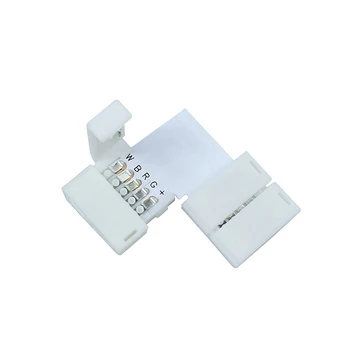 Latime 12mm 5 pin benzi cu LED-uri RGBW Conectorul în Formă de L Solderless LED Conector de alimentare 5050 RGBW RGBWW LED Conector unghi Imagine 2