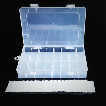 Recipient mare de 24 de grile Cutie de Plastic Practică Reglabile Compartiment șirag de mărgele de stocare de caz Șurub Suport Organizator Caz Imagine 2