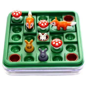 Iepurasul Viguros Joc de Puzzle pentru Copii Dame de Bord Jucărie Amuzant Iepure Vulpe în Mișcare Strategii de Masă Cadou pentru Copii Dezvoltarea Creierului Imagine 2