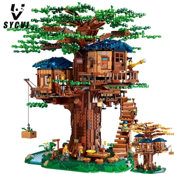 1027 pc-uri DIY Patru Sezoane Copac Creator Jucărie pentru Copii Blocuri de Constructii pentru Copii Jucării Lumea Mea Blocuri de Jucărie Imagine 2