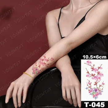 3D Impermeabil Tatuaj Temporar Autocolant Verde Copac Floare Ceas Flash Tatuaj Femeie Coroana Scrisoare Body Art Fals Tatuaj Copil Copii Imagine 2