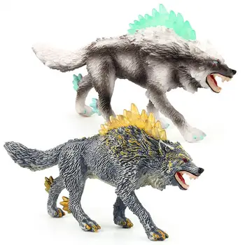 Zapada Wolf Model Robust Gust De Plastic Animale De Pădure Mucegai Băiat Ziua De Nastere, Cadouri De Casa Decor De Masă Ornamente Jucarii Imagine 2